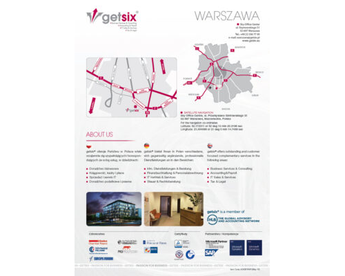 Karte des Buchhaltungsbüros Warschau