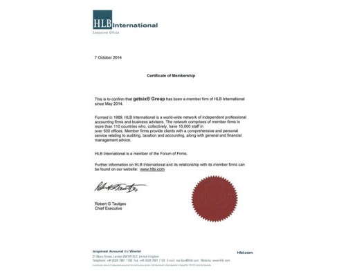 Zertifikat für HLB International