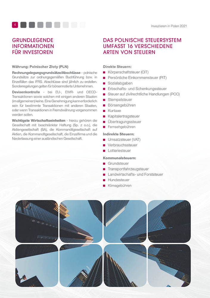 Grundlegende Informationen für Investoren und Polnische Steuersystem