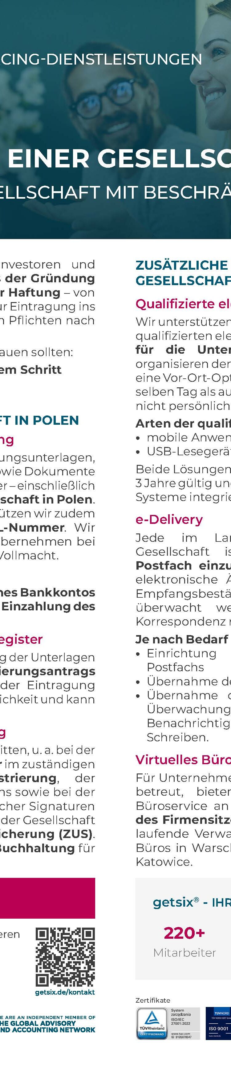 Registrierung einer Gesellschaft in Polen – Gründung einer Gesellschaft mit beschränkter Haftung