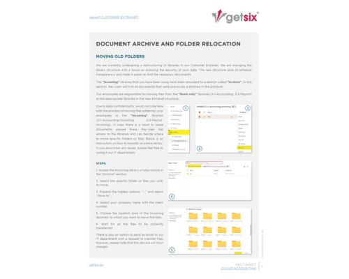 Factsheet Document archive and folder relocation