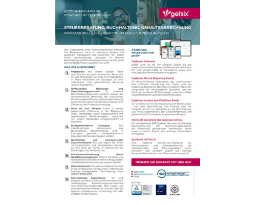 unternehmensprofil one pager