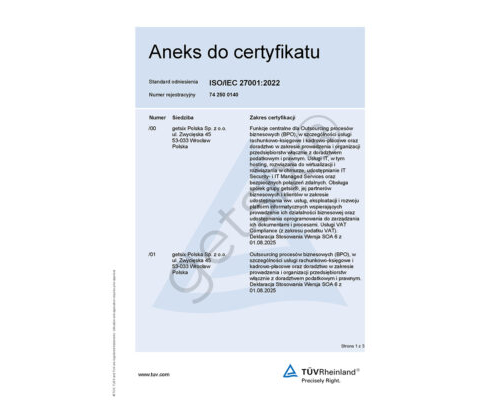 aneks do certyfikatu